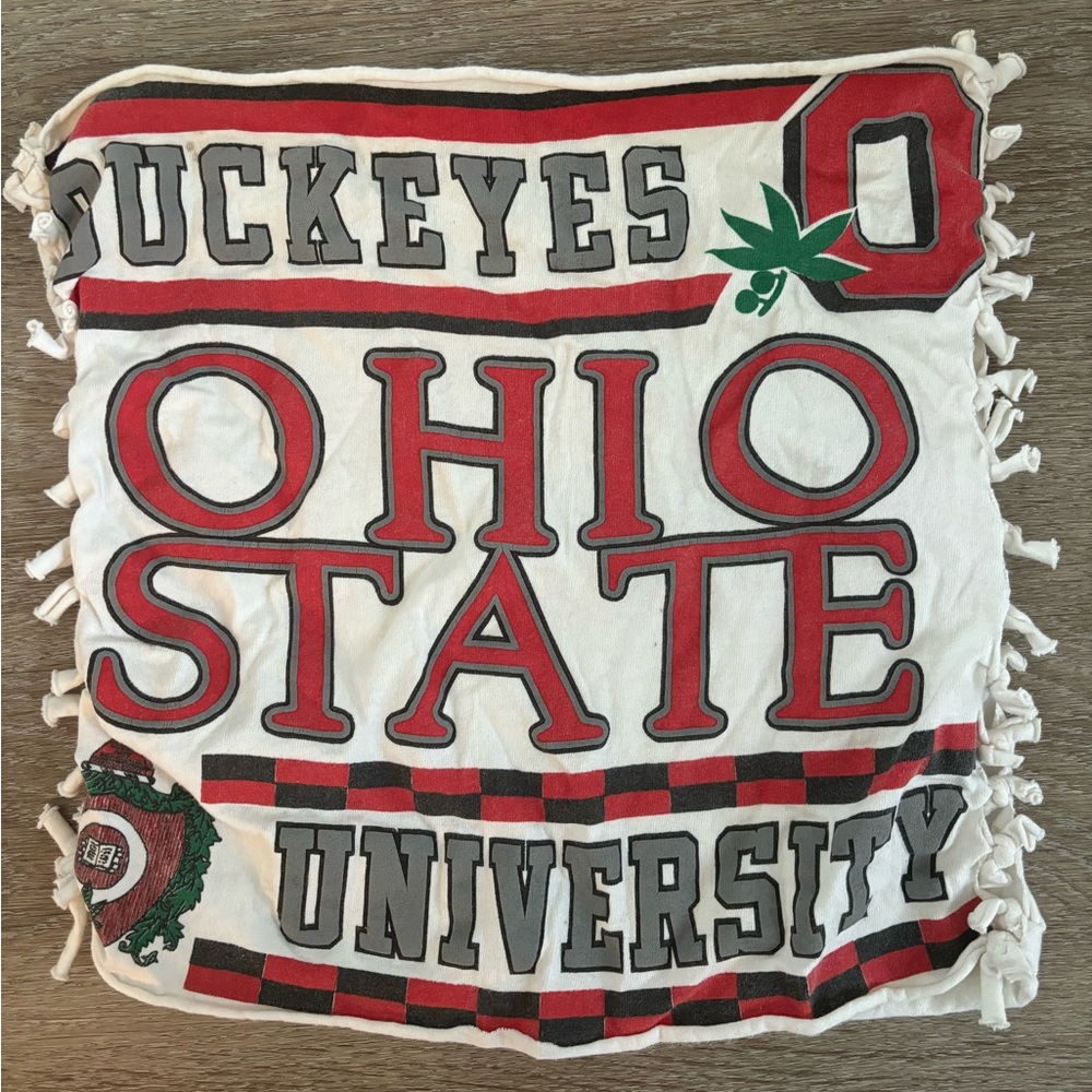 Ohio state tube top (made from t shirt) with tie sides. Fits like a small